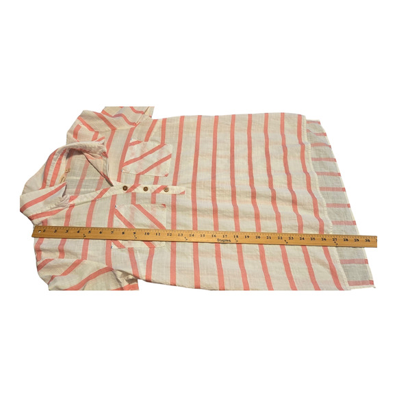 Soft Surroundings Popover Top Tunic Womens Medium White/Pink Modena Lightweight - Picture 8 of 9